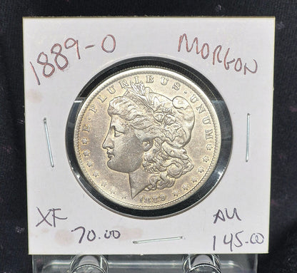 1889 O Gorgeous Toned Morgan 90% Silver Dollar AU Crisp Features Clean Cheeks 1$
