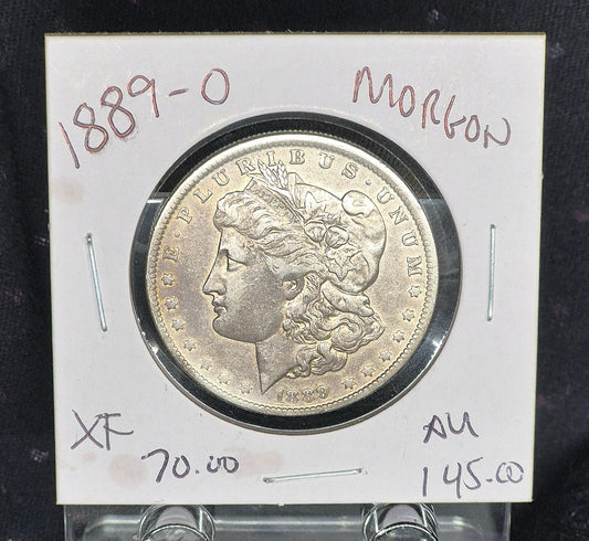 1889 O Gorgeous Toned Morgan 90% Silver Dollar AU Crisp Features Clean Cheeks 1$