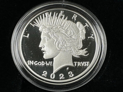 {4 Coin Set}  2023 Morgan & Peace Silver Dollars  Unc & Proof OGP BOX COA .9999