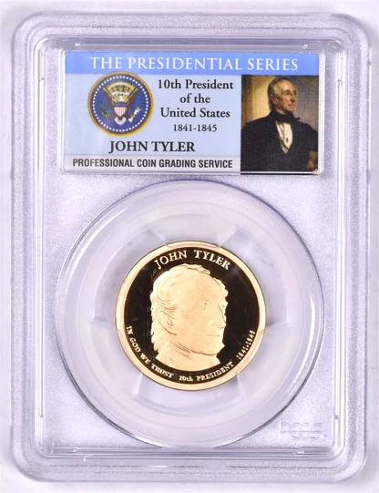 ✅ 2009 S $1 JOHN TYLER Dollar PCGS PR69 DCAM Presidential Dollar Coin Photo