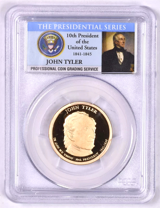 ✅ 2009 S $1 JOHN TYLER Dollar PCGS PR69 DCAM Presidential Dollar Coin Photo