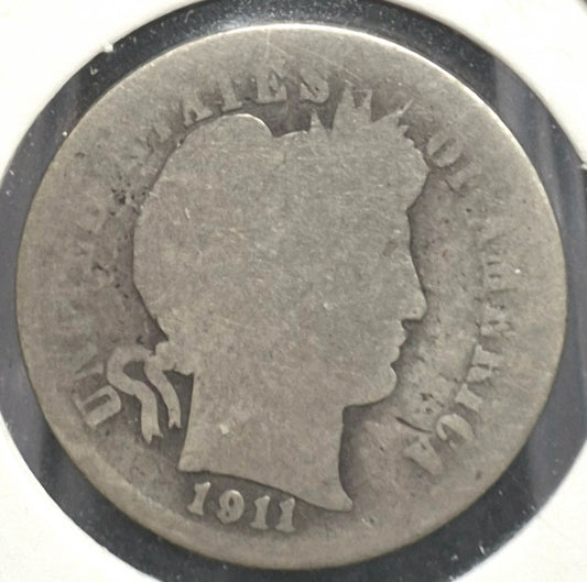 1911 P Barber Dime 🥈90% Silver🥈 About Good Detailed Circulated Condition