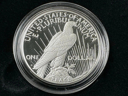 {4 Coin Set}  2023 Morgan & Peace Silver Dollars  Unc & Proof OGP BOX COA .9999