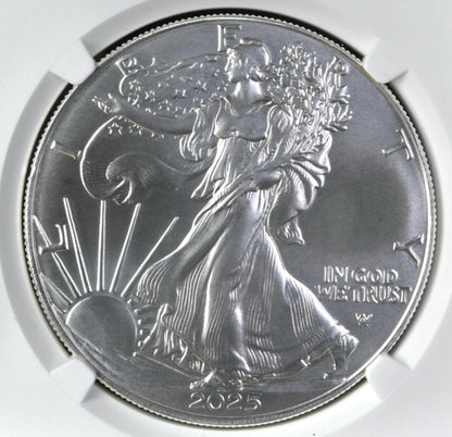 2025 American Silver Eagle $1 NGC MS70 OFFICIAL RED BOOK LABEL .999 Silver