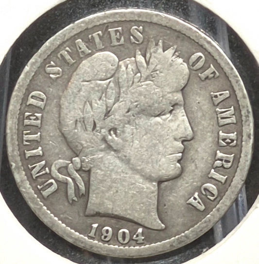 1904 Barber Dime 🥈90% Silver🥈Very Fine Detailed Circulated Condition