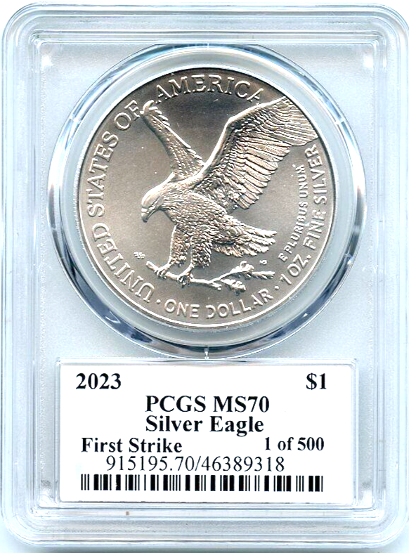 2023 $1 American Silver Eagle 1oz PCGS MS70 First Strike 1/500 Thomas Cleveland