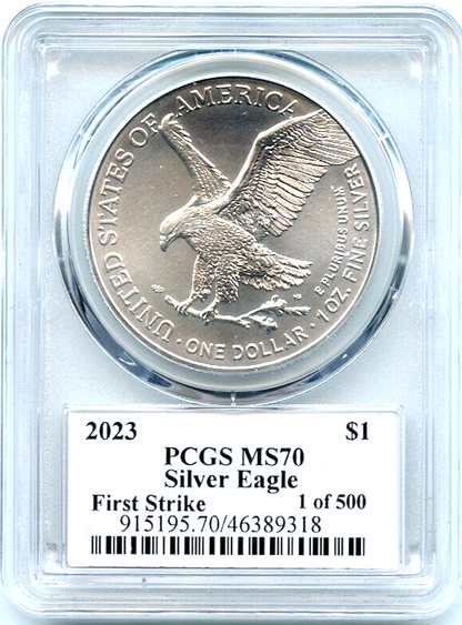 2023 $1 American Silver Eagle 1oz PCGS MS70 First Strike 1/500 Thomas Cleveland