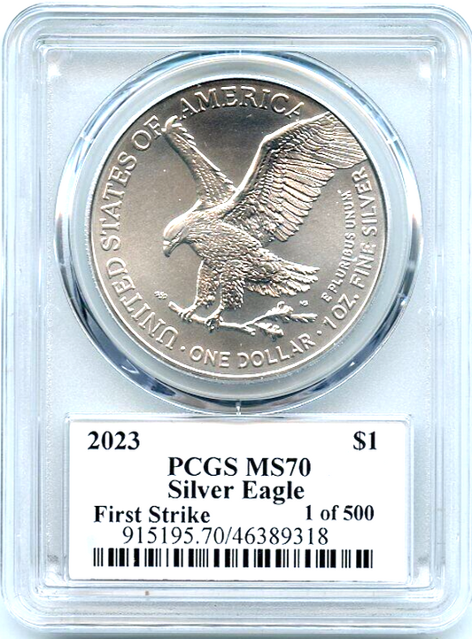 2023 $1 American Silver Eagle 1oz PCGS MS70 First Strike 1/500 Thomas Cleveland