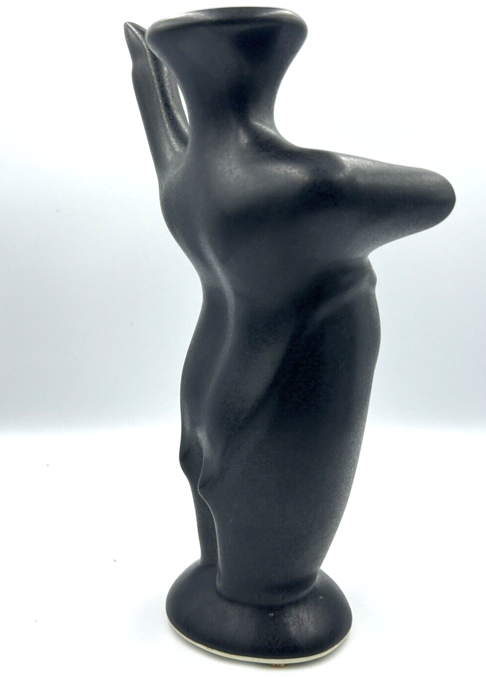 Michael Lambert Signed Studio Pottery Stoneware 🎯 Dancing Black Figural Vase 🎯