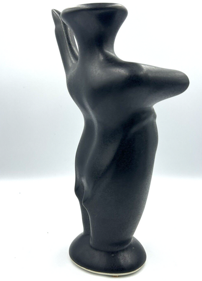 Michael Lambert Signed Studio Pottery Stoneware 🎯 Dancing Black Figural Vase 🎯