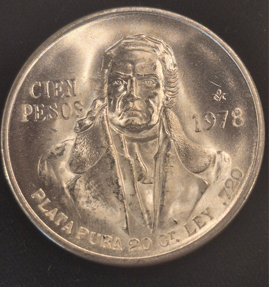 1978-Mo 100 Peso Mexico 🔥SILVER 20 Grams .720🔥BU Incredible Details