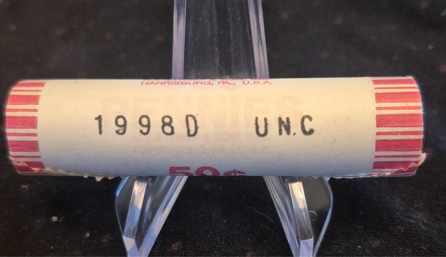 1998 D Lincoln Memorial BU Brilliant Uncirculated 1C From 🔥OBW Bank Roll🔥
