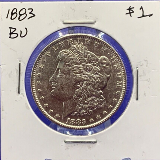 1883 Morgan 90% Silver Dollar BU Gem Shiny, Bright, Well Struck Coin