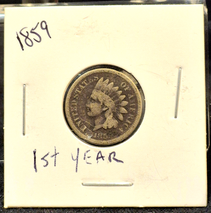 1859 1C Indian Head Cent Highly Collectable First Year Choice  VG-F Features