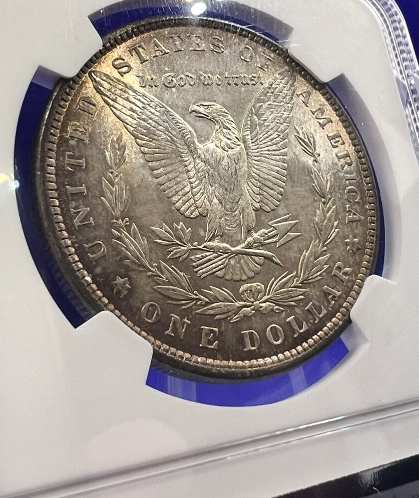 1881 MORGAN Silver Dollar NGC MS-63 VAM 9 Golden Tone Amazing Strike