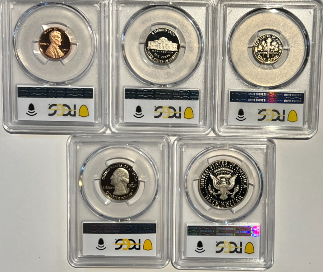⭒ 2013-S Proof Set Date 5 Coin Newly Graded PCGS PR69 DCAM Perfect Gift