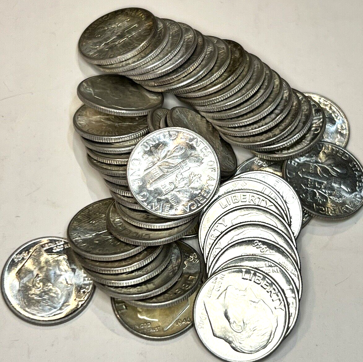 1946 D Roosevelt Dime BU Uncirculated FIRST YEAR Mint State 90% Silver 10c Coin