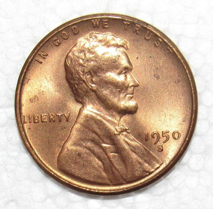 ✅ 1950 S Lincoln Wheat Cent GEM BU 1c BRILLIANT UNCIRCULATED From OBW Rolls