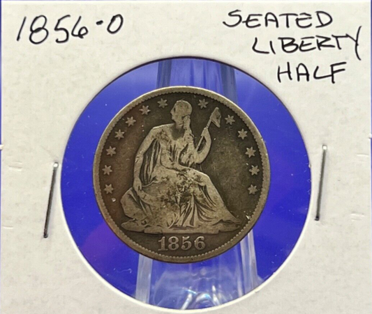 1856-O Liberty Seated Half Dollar Beautiful Detail Sharp Strike 90% Silver Coin