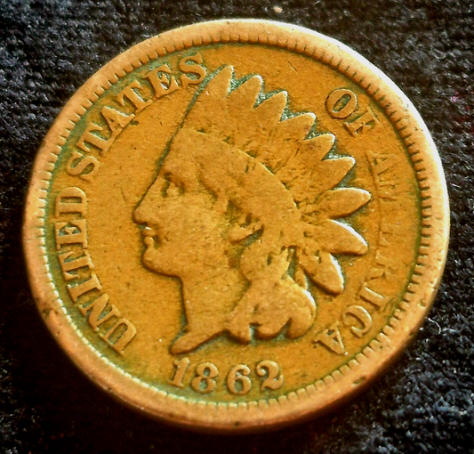 1862 1C BN Indian Cent Penny Variety Two🔥Over 160 yrs Old🔥G-VG Features