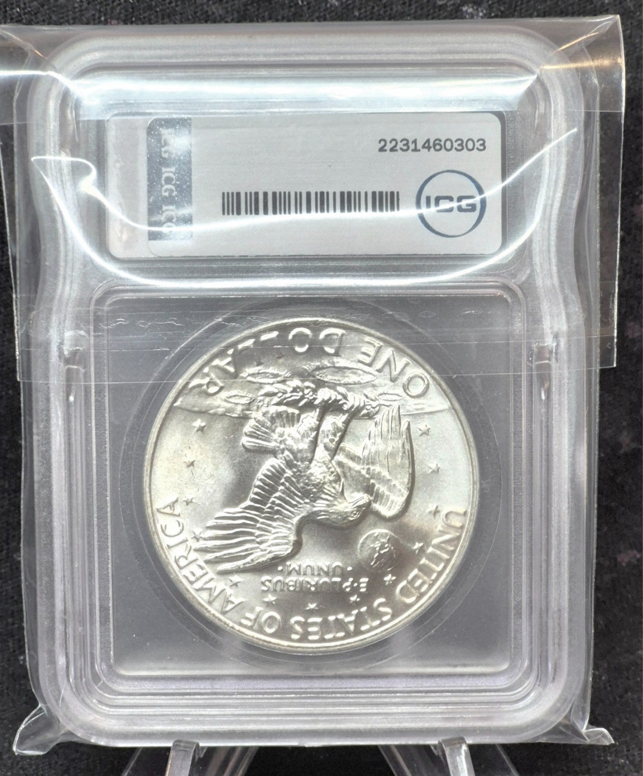 😎1974-S Eisenhower $1 Silver 40% MS67+ ICG 🔥Signed by Ustin Hutto, President🔥