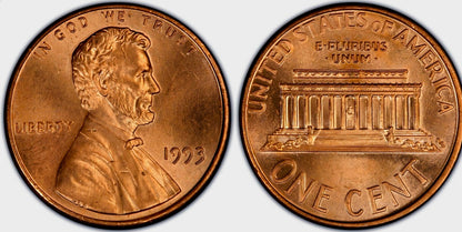 1993 P Lincoln Memorial BU Brilliant Uncirculated 1C From 🔥OBW Bank Roll🔥