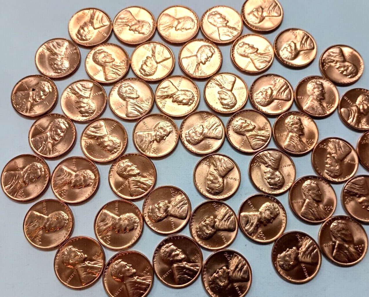 1956 D Lincoln Wheat Cent Choice BU 1c BRILLIANT UNCIRCULATED From OBW Roll