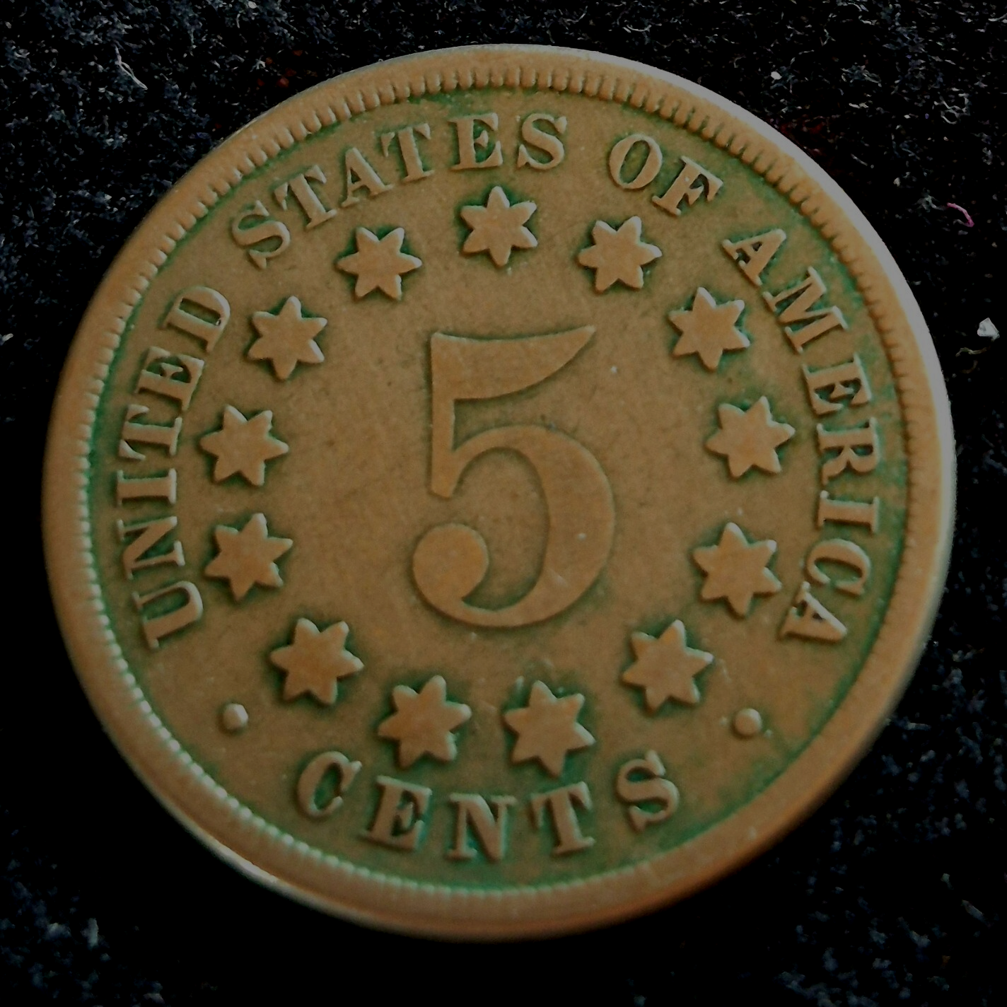 1867 Shield Nickle Variety 2 Without Rays Nice Details