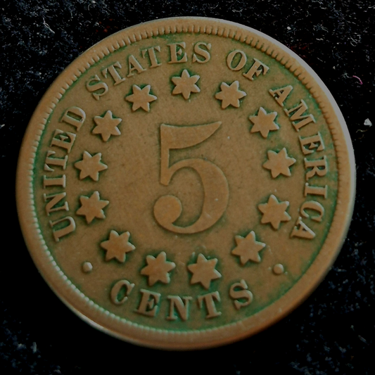 1867 Shield Nickle Variety 2 Without Rays Nice Details