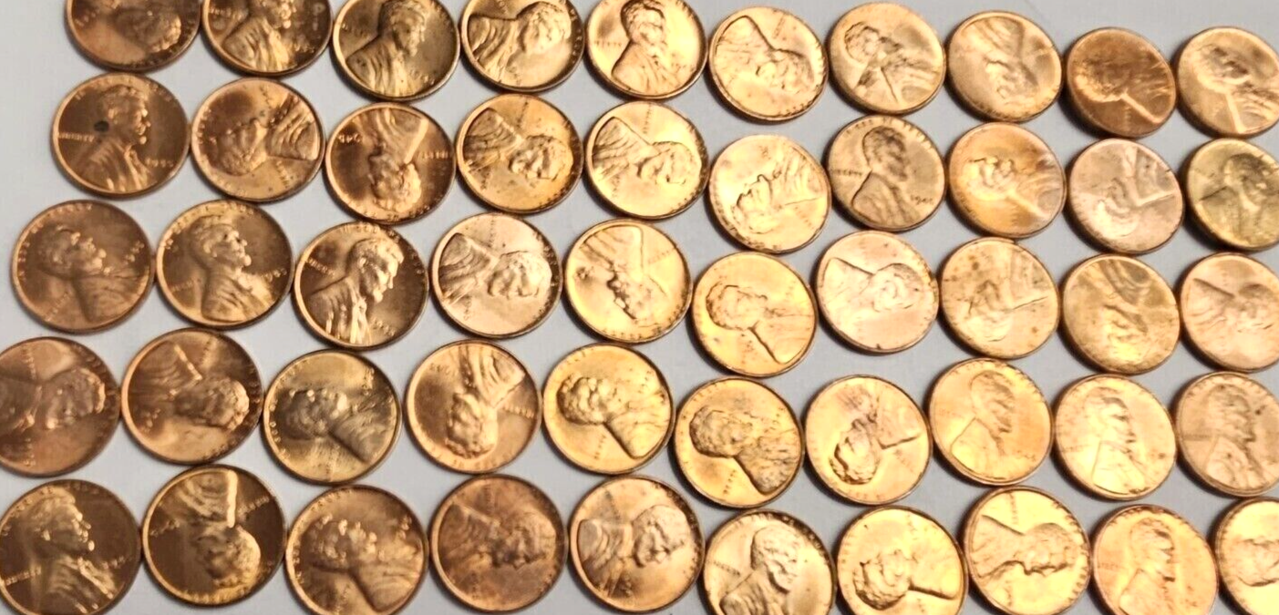 🔥 1945 P  Lincoln Wheat Cent BU UNCIRCULATED Gem From OBW Bank Coin Roll
