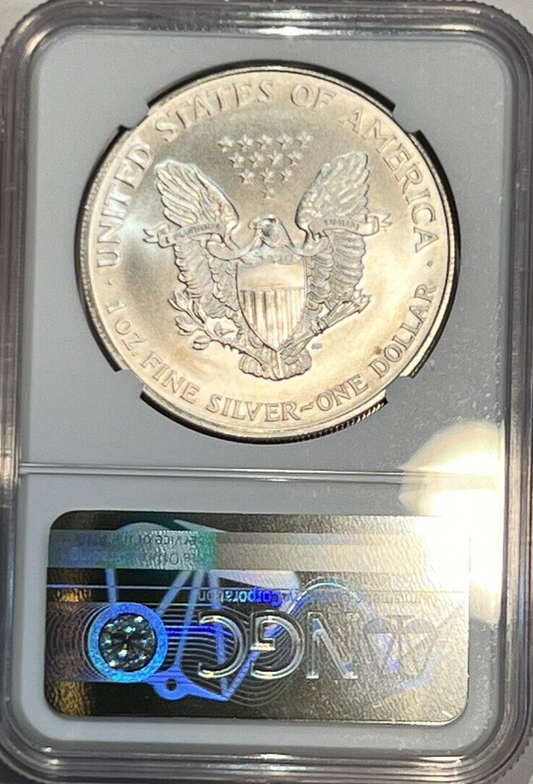 1996 American Silver Eagle NGC Graded GEM UNCIRCULATED Bright WHITE $1 Coin
