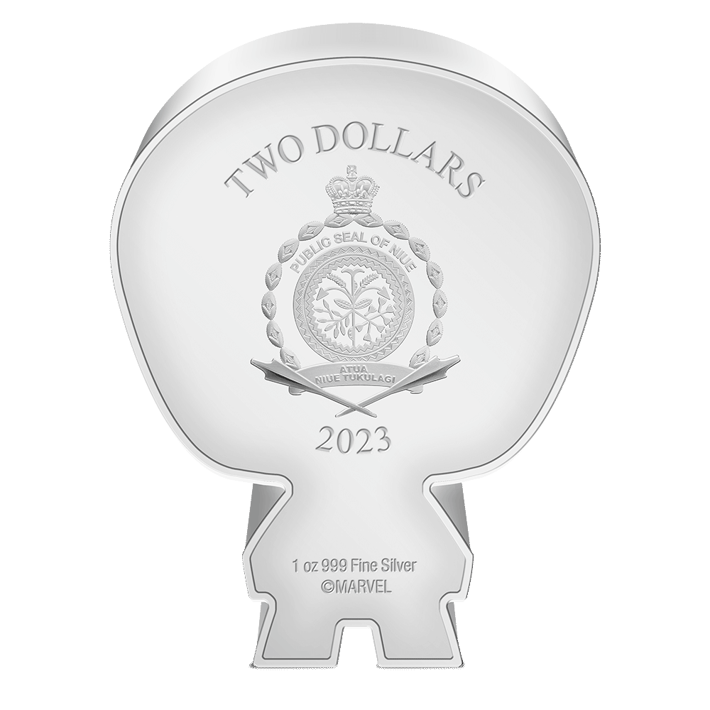 2023 Marvel Captain America 1oz .999 Fine Silver Colorized Proof Chibi Niue Coin
