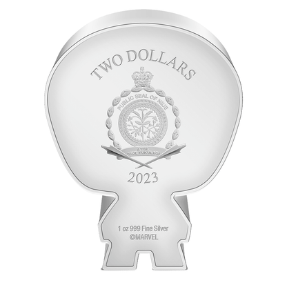 2023 Marvel Captain America 1oz .999 Fine Silver Colorized Proof Chibi Niue Coin