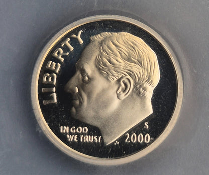 2000-S  Proof Roosevelt  Dime PR70 DCAM ICG Uncirculated 90% Silver Coin