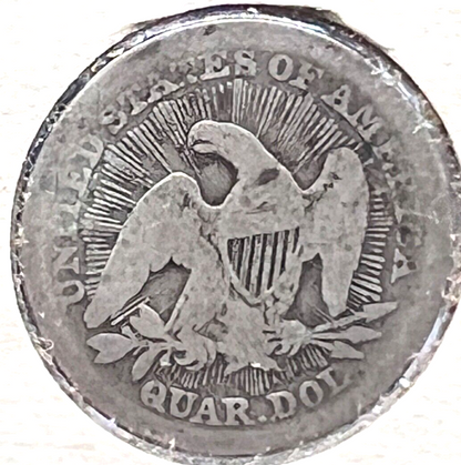 1853-P Seated Liberty 90% Silver Quarter Arrows & Rays VERY Old Paper Flip 1983