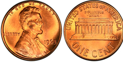 1963 P Lincoln Memorial BU Brilliant Uncirculated 1C From 🔥OBW Bank Roll🔥