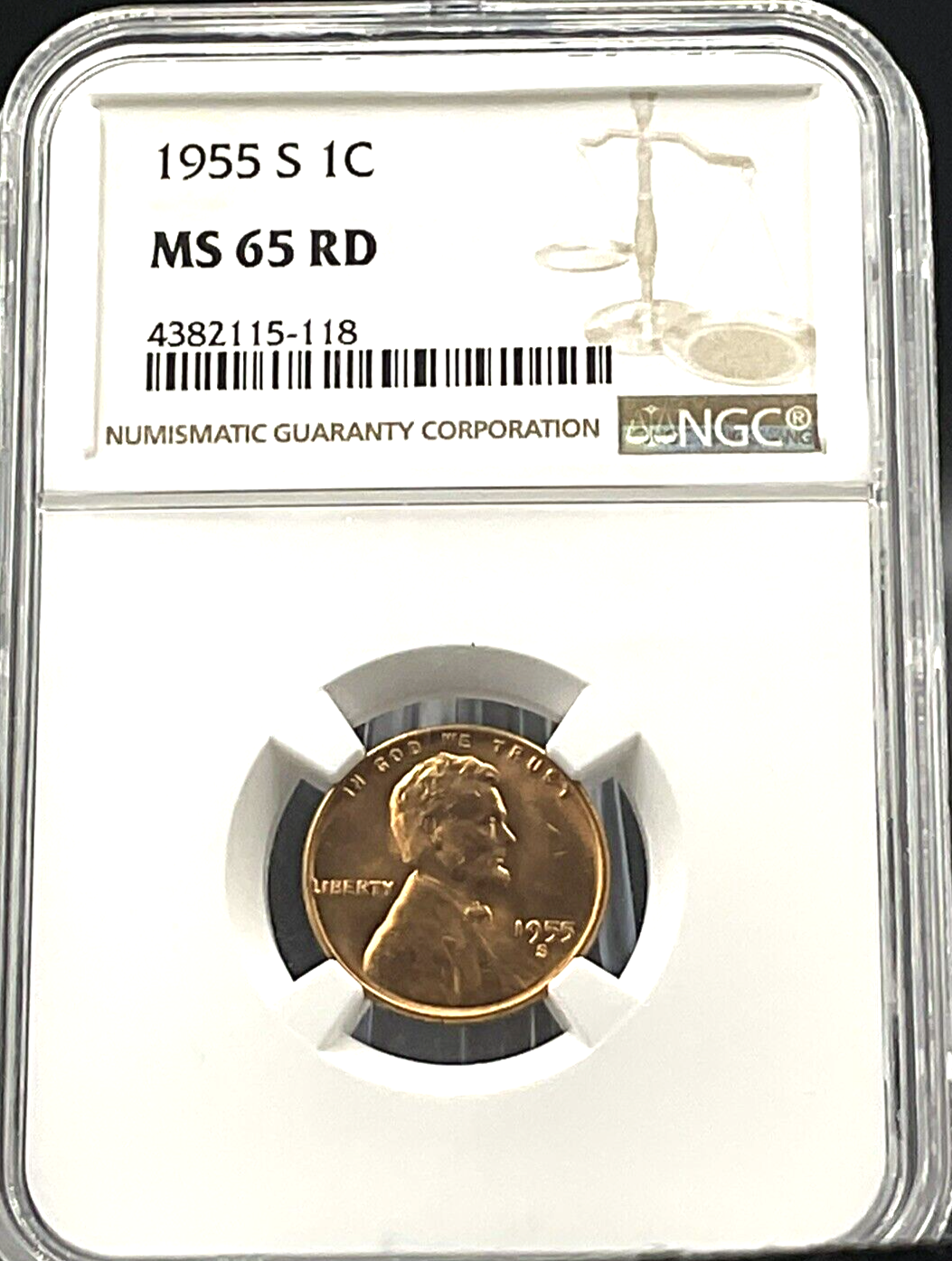 ✅  1955 S  Lincoln 1C Wheat Penny 🔥 NGC MS 65 RD - Crisp Cent Details  ✅