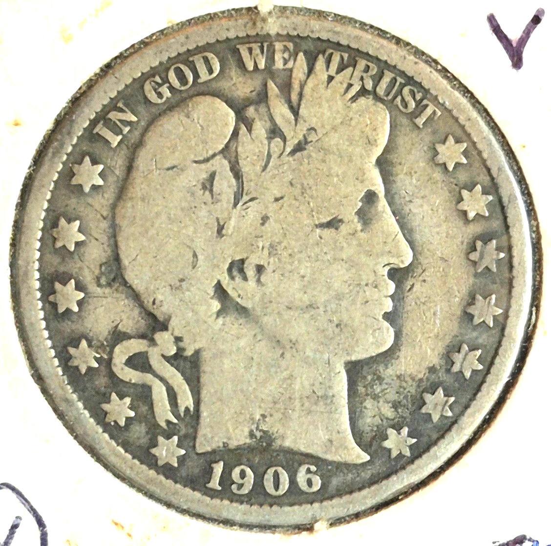 1906 Barber Half Dollar 90% Silver 50C Circulated Condition