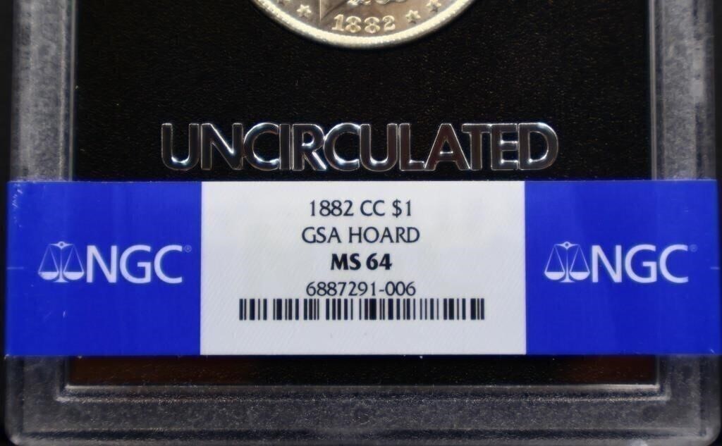1882-CC $1 GSA HOARD Morgan Silver Dollar ✪ NGC MS-64 ✪ Carson City NV Comstock