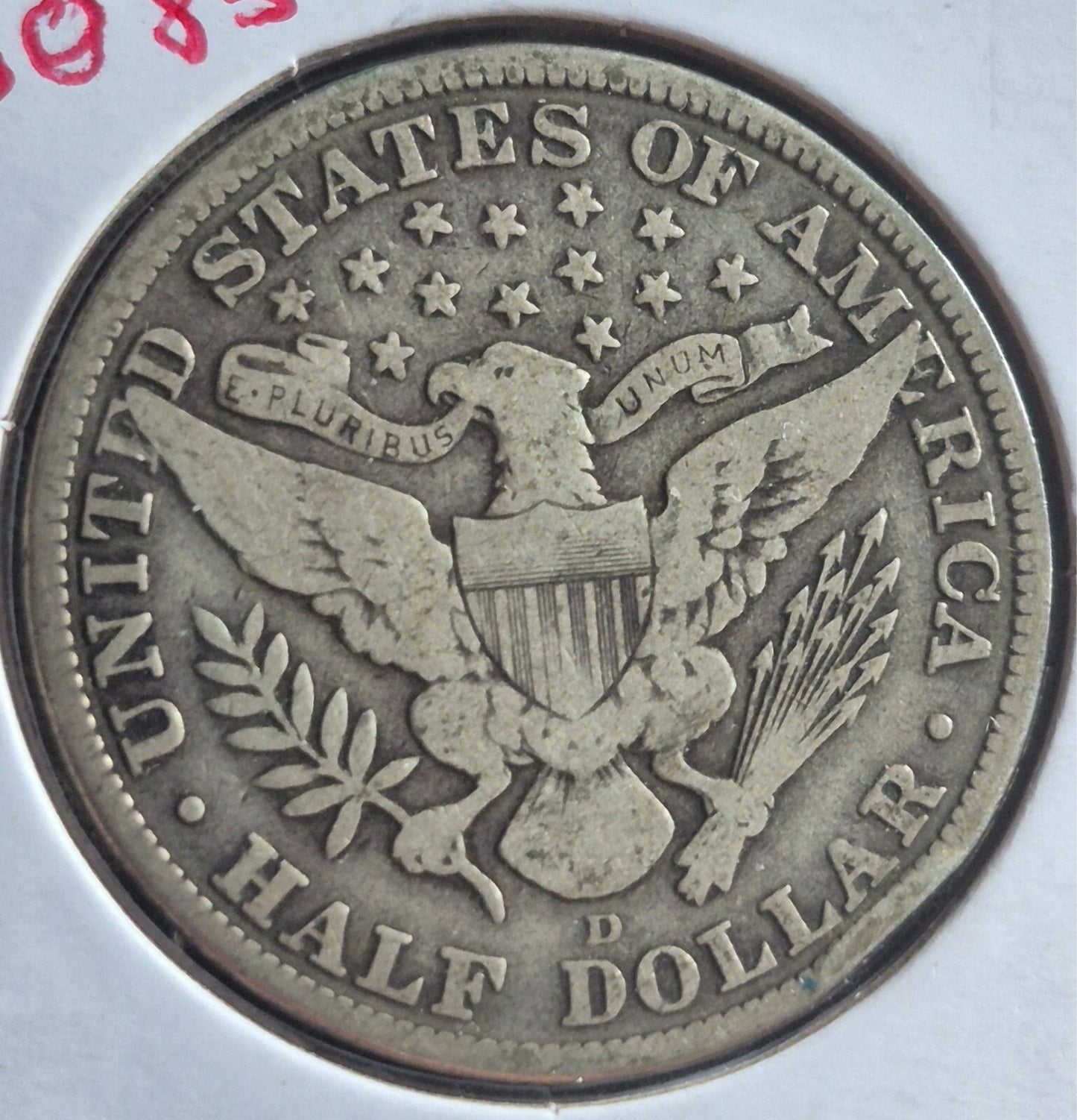 1915 D Barber Half Dollar 90% Silver 50C Circulated Condition Last Year Produced