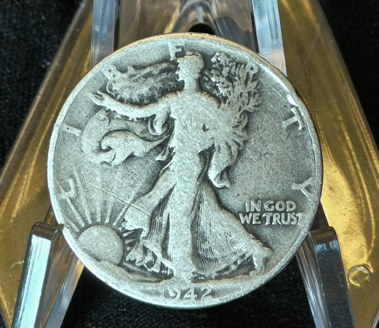 1942 P Walking Liberty Half Dollar 90% Silver VF Circulated Details