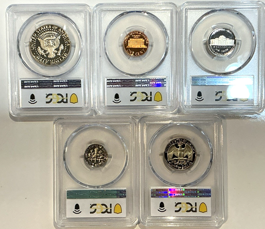 1982-S Proof Set Date 5 Coin Newly Graded PCGS PR69 DCAM Perfect Gift