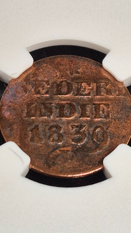 Krakatoa Hoard 1839 J N.E. Indies Cent NCG Genuine Harder To Find "1-C1" Variety