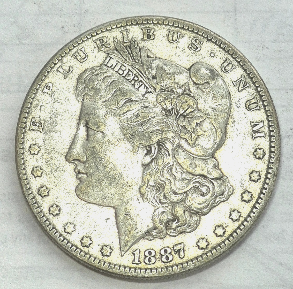 1887-P Morgan 90% Silver Dollar Strong VF-XF Features