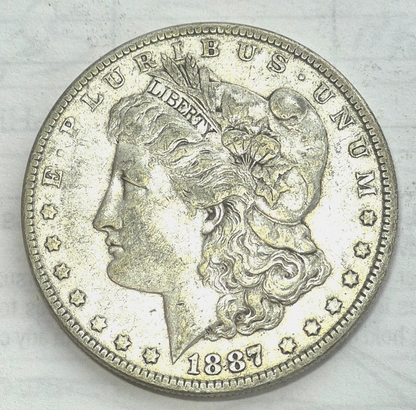 1887-P Morgan 90% Silver Dollar Strong VF-XF Features