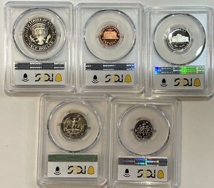 1997-S 5 Proof Set Date 5 Coin Newly Graded PCGS PR69 DCAM Perfect Gift