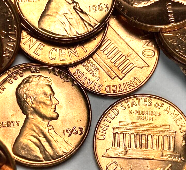 ✅ 1963-P BU GEM BRILLIANT UNCIRCULATED Lincoln Memorial Cent From OBW Bank Coin