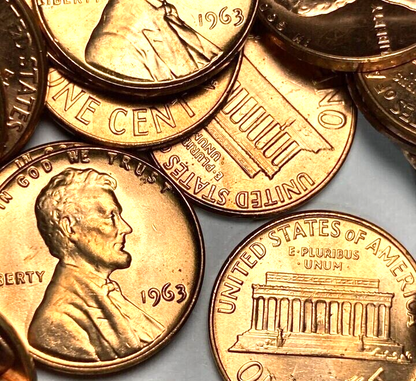 ✅ 1963-P BU GEM BRILLIANT UNCIRCULATED Lincoln Memorial Cent From OBW Bank Coin