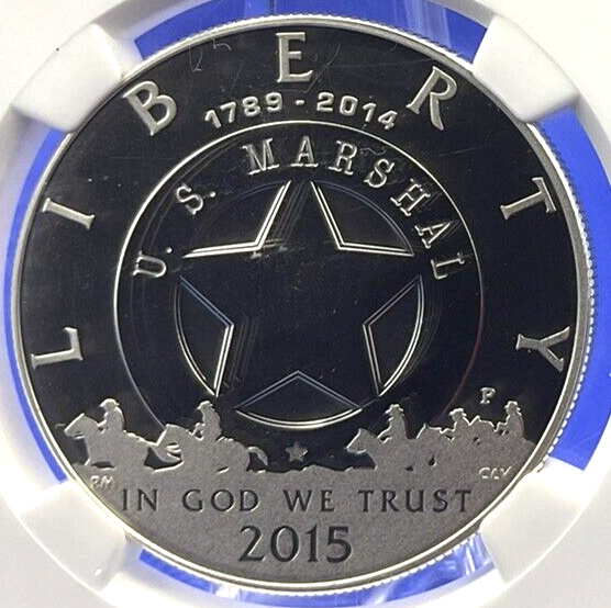 ✅ 2015-P  🎯 U.S. MARSHALS SERVICE Silver Dollar NGC PF 69  ULTRA CAMEO ER🏵