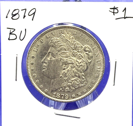1879 Morgan 90% Silver Dollar Gem Shiny, Bright, Well Struck 2nd Year Coin